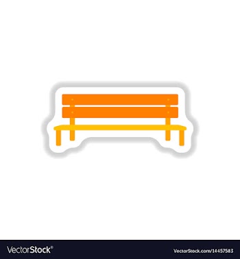 Bench in paper sticker style vector image