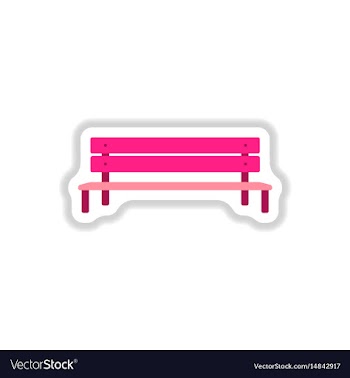 Bench in paper sticker style vector image