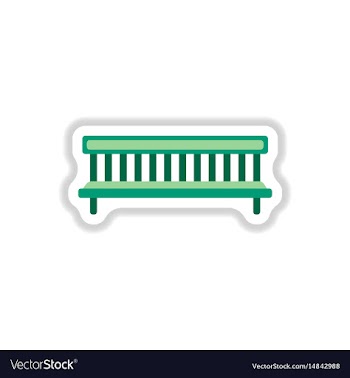 Bench in paper sticker style vector image