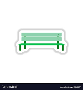 Bench in paper sticker style vector image