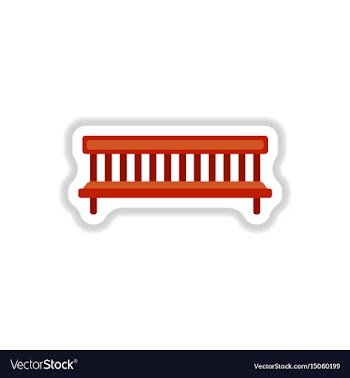 Bench in paper sticker style vector image
