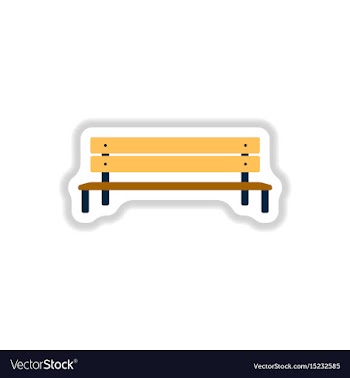 Bench in paper sticker style vector image