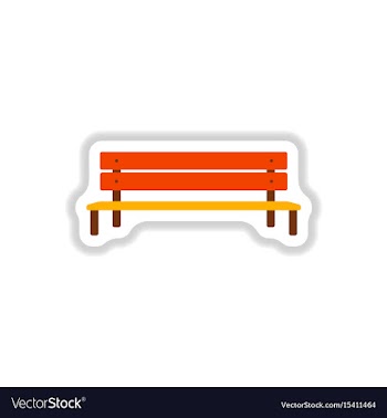 Bench in paper sticker style vector image