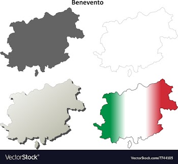Benevento blank detailed outline map set vector image