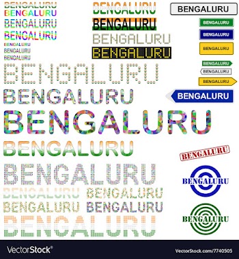 Bengaluru text design set vector image