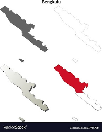Bengkulu blank outline map set vector image
