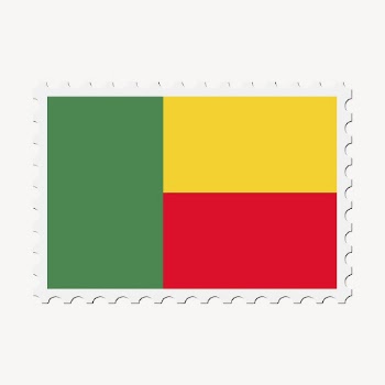 Benin flag clipart, postage stamp | Free Vector - rawpixel