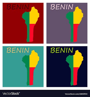 Benin map with flag vector image