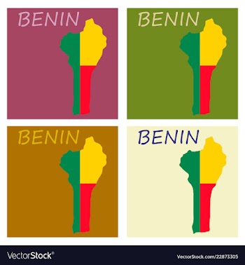 Benin map with flag vector image