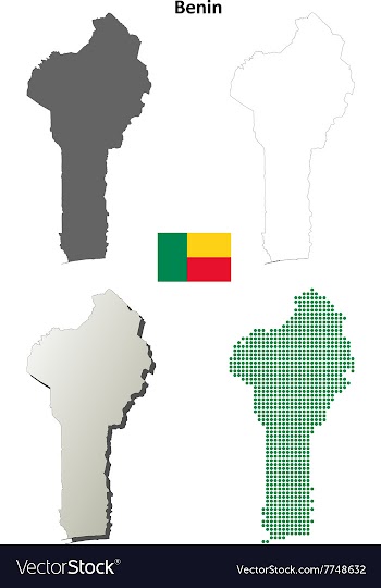 Benin outline map set vector image