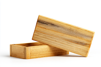 Bent Wooden Sign on White Background