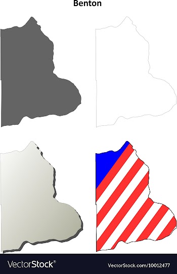 Benton Map Icon Set vector image