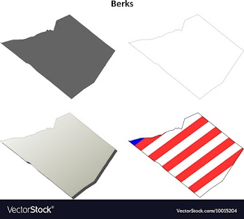 Berks Map Icon Set vector image