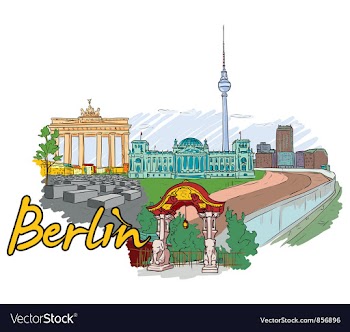 Berlin doodles vector image