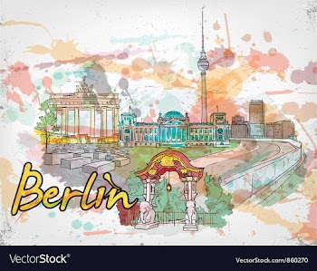 Berlin doodles vector image