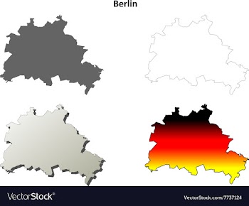 Berlin outline map set vector image