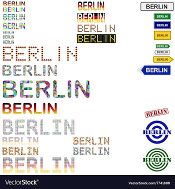 Berlin text design set vector image