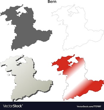 Bern blank detailed outline map set vector image