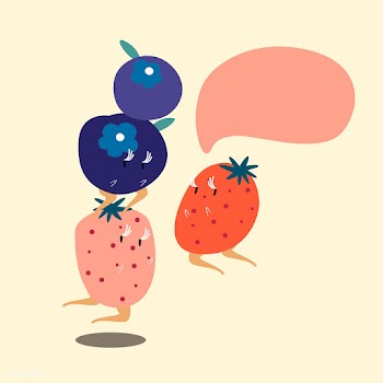 Berries fruits with blank speech bubble carto.. | Free stock vector - 538597