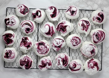 Berry Swirled Meringues