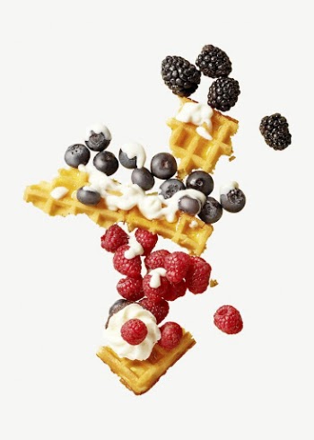 Berry waffles splash collage element | Free PSD - rawpixel