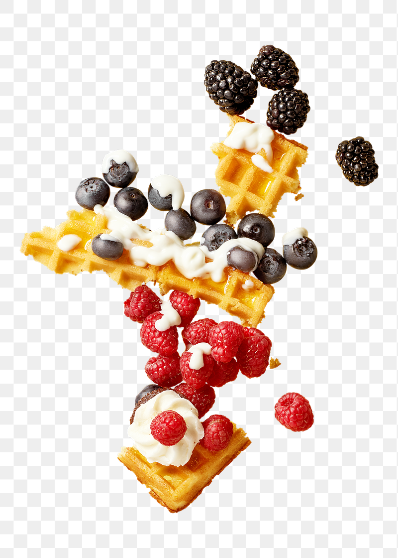 Berry waffles splash png sticker, | Free PNG - rawpixel