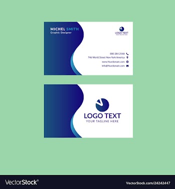 Best blue awesome business card vector image
