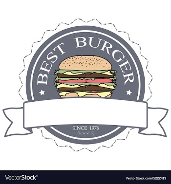 Best burger label stamp banner design element vector image