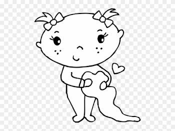 Best Cute Baby Clipart Black And White - Clip Art
