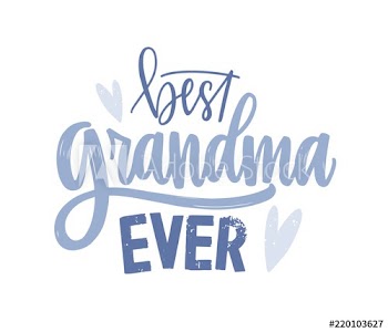 Best Grandma Ever lettering handwritten with cursive decorative font