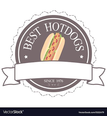 Best hotdogs sandwich label stamp design element vector image