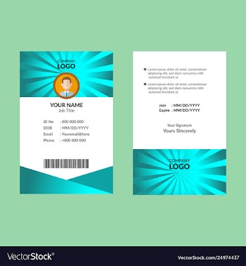 Best id card 5 vector image