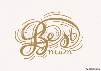 Best Mom phrase written with elegant cursive calligraphic font