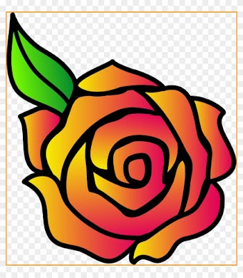 Best Pink And Yellow Hybrid Rose Clip Art Pics Of Flower - Cartoon Rose Drawing