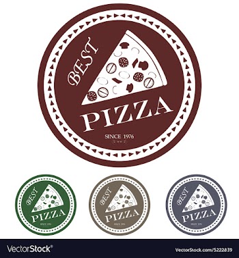 Best pizza label stamp banner design element vector image