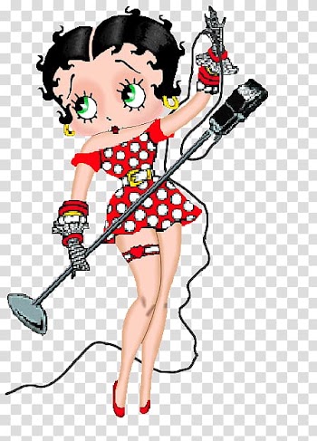 Betty Boop Karaoke Animated film Cartoon, girl singer transparent background PNG clipart