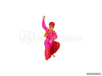 BHANGRA OR INDIAN MAN DANCING LOGO FOR LOGO DESIGN OR ILLUSTRATION ...