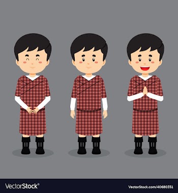 bhutan character with various expression