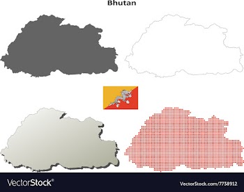Bhutan outline map set vector image