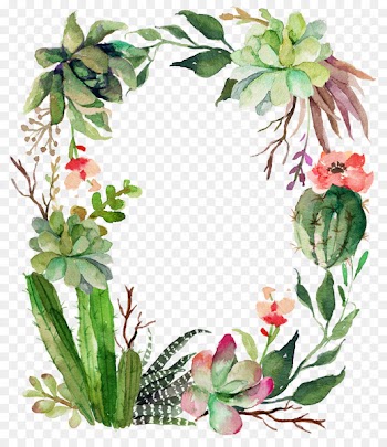 Bible Isaiah 43 Printing Flower - Fleshy cactus green garland wreath 