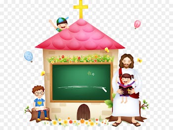 Bible Religion Christianity Illustration - Jesus with children 
