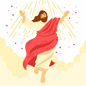 Biblical concept of the ascension day Free Vector