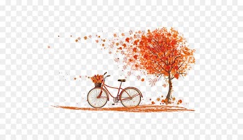 Bicycle Autumn leaf color Cycling - Autumn maple leaves vector 