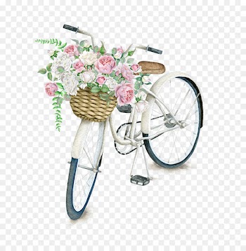 Bicycle basket Napkin Flower Vintage clothing - Beautifully bicycle basket 