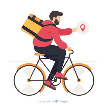 Bicycle delivery Free Vector