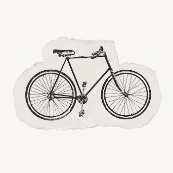 Bicycle drawing, torn paper, vintage | Free Photo Illustration - rawpixel