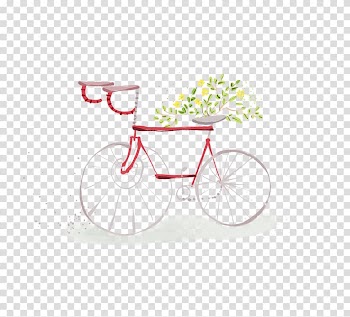 Bicycle frame Illustration, Red Bike transparent background PNG clipart