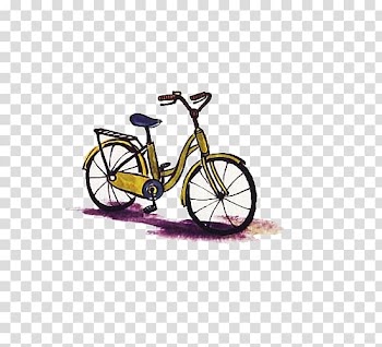 Bicycle frame Ink wash painting Bicycle wheel, Ink wind bicycle transparent background PNG clipart