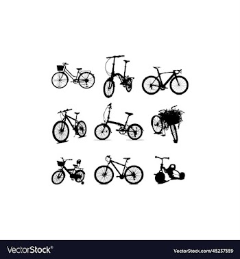 bicycle icon silhouette set design