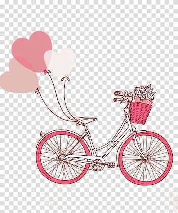 Bicycle Paper Cycling Balloon Wedding invitation, watercolor magnolia transparent background PNG clipart